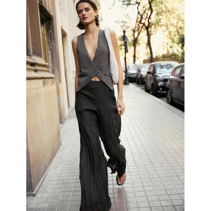 Crossed Mouliné Knit Vest цвет: Коричневый