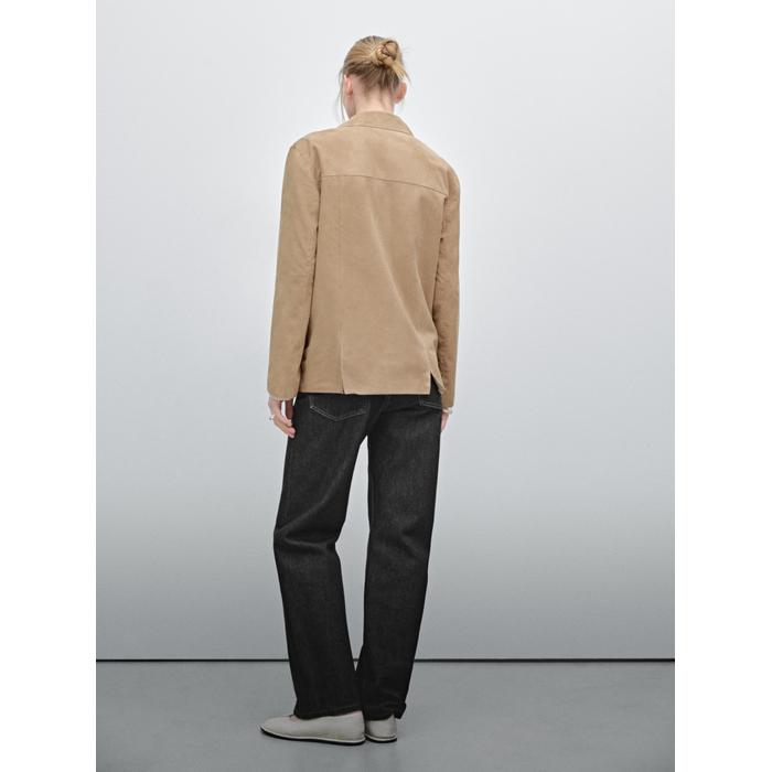 Flowing suede leather blazer цвет: Песочный