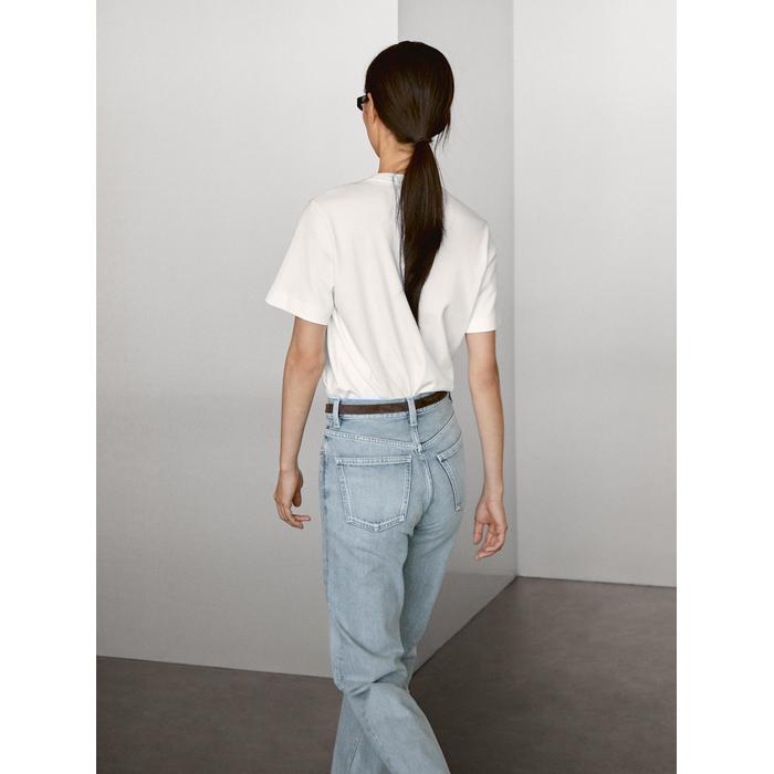 Round neck T-shirt цвет: Натуральный, кремовый