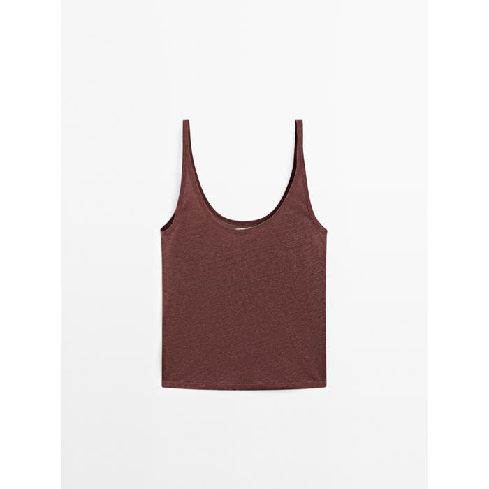 100% linen tank top цвет: Бургундский