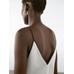 Satin halter top with vivid detail цвет: Натуральный, кремовый