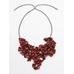 LEATHER CORD NECKLACE WITH STONES цвет: Коралловый
