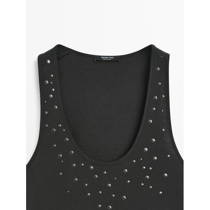 Halter top with studs цвет: Свинцовый