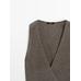 Crossed Mouliné Knit Vest цвет: Коричневый