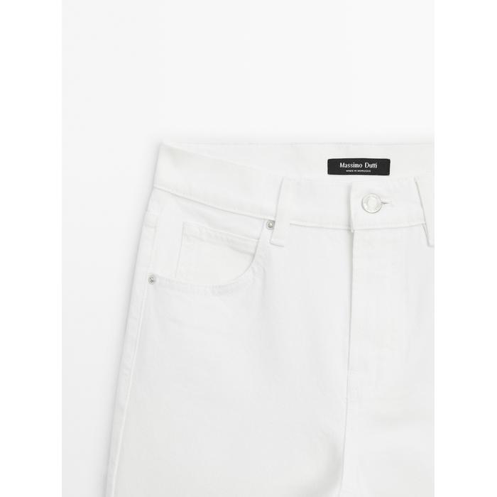 Cropped mid rise slim fit jeans цвет: Натуральный, кремовый