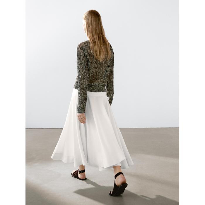 Open-knit sweater with cotton цвет: Желтый