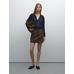 Suede leather mini skirt цвет: Коричневый