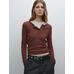 Cotton blend knitted T-shirt цвет: Бургундский