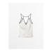 Satin halter top with vivid detail цвет: Натуральный, кремовый