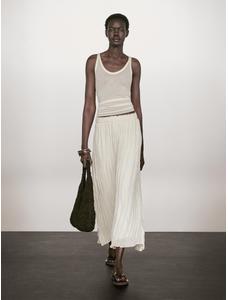 Pleated midi skirt with pleats цвет: Бежевый