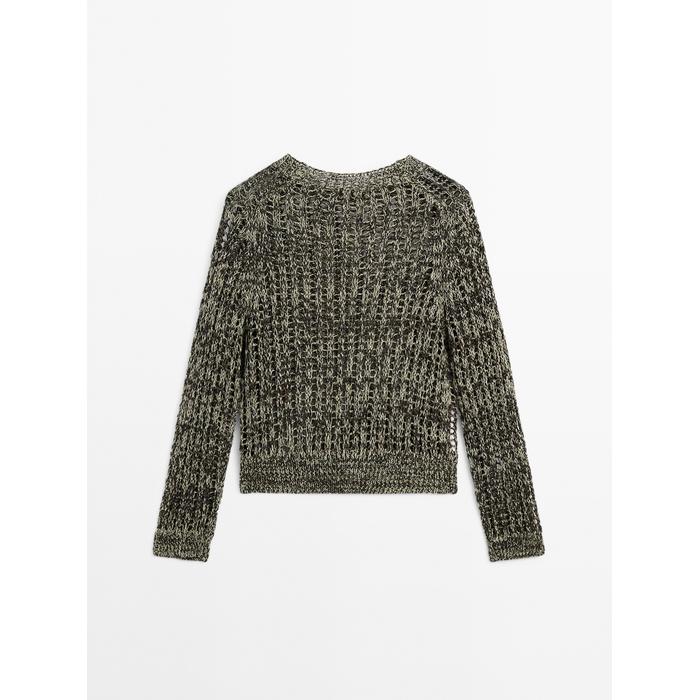 Open-knit sweater with cotton цвет: Желтый