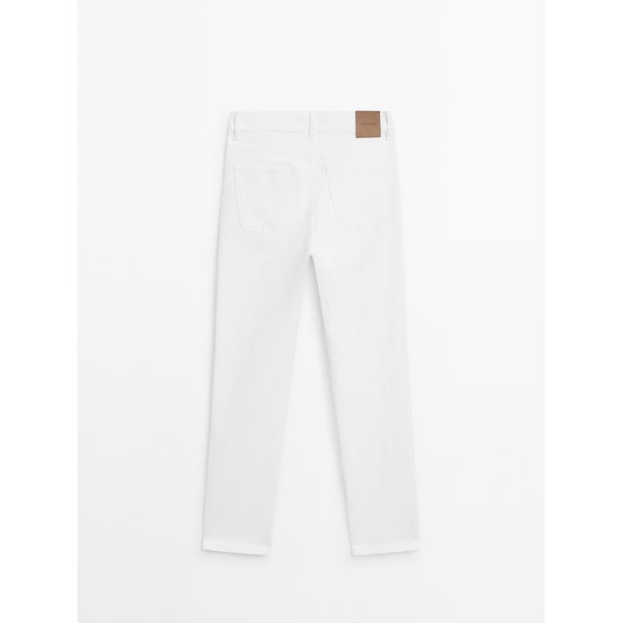 Cropped mid rise slim fit jeans цвет: Натуральный, кремовый