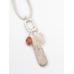 Charm necklace with stones цвет: Жемчужно-серый
