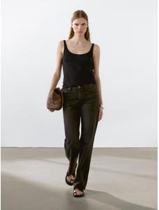 100% linen tank top цвет: Черный
