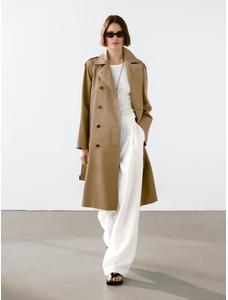 100% cotton trench coat цвет: Коричневый