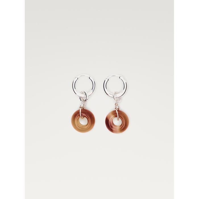 Hoop earrings with stone цвет: Горчично-желтый