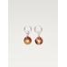 Hoop earrings with stone цвет: Горчично-желтый
