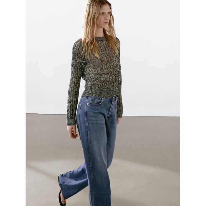 Open-knit sweater with cotton цвет: Желтый
