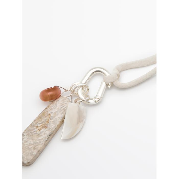 Charm necklace with stones цвет: Жемчужно-серый