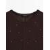 T-shirt with metallic studs detail цвет: Коричневый