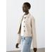 Short jacket with suede stitching цвет: Цвет льда