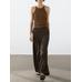 Wide leg low rise striped trousers цвет: Коричневый