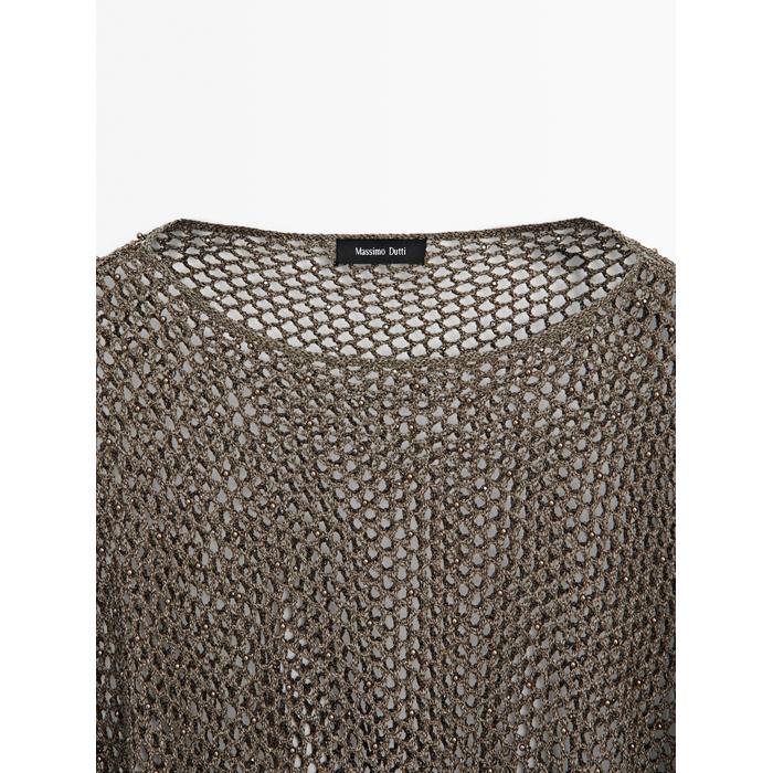 Short openwork knit cape цвет: Коричневый