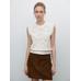 Sleeveless top with lace detail цвет: Натуральный, кремовый