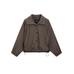Linen blend bomber jacket цвет: Шоколадный