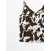 Fluid strappy top with animal print цвет: Шоколадный