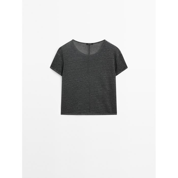 Short sleeve T-shirt 100% linen цвет: Свинцовый