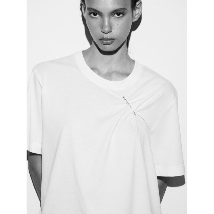 Round neck T-shirt цвет: Натуральный, кремовый