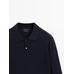 Rib knit polo 100% cashmere цвет: Темно-синий