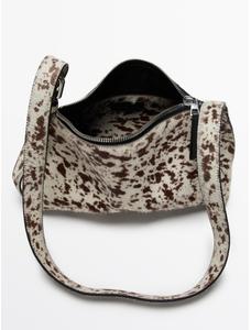 Animal print mini leather handbag цвет: Белый
