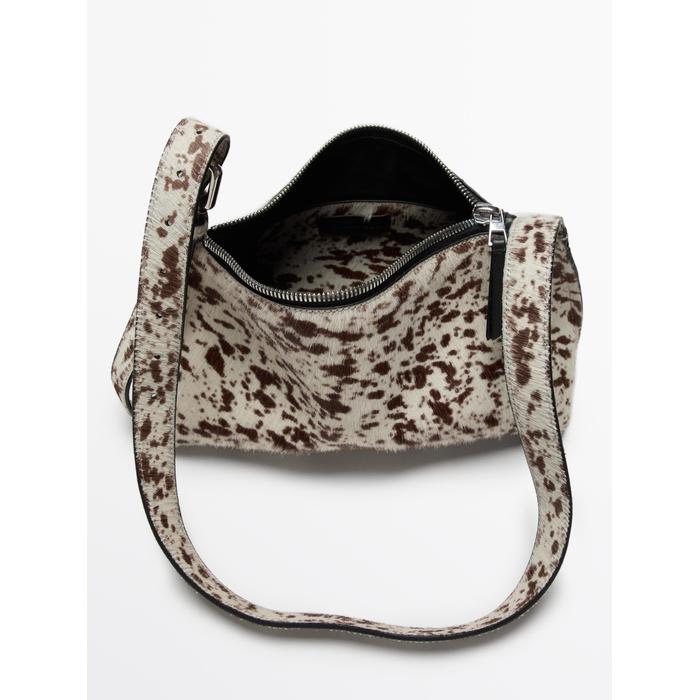 Animal print mini leather handbag цвет: Белый
