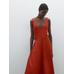 Long fluid flared dress цвет: Жжено-оранжевый