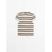 Openwork knit striped T-shirt цвет: Серый натуральный