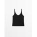 100% linen tank top цвет: Черный