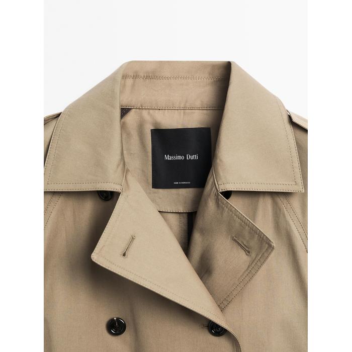 100% cotton trench coat цвет: Коричневый