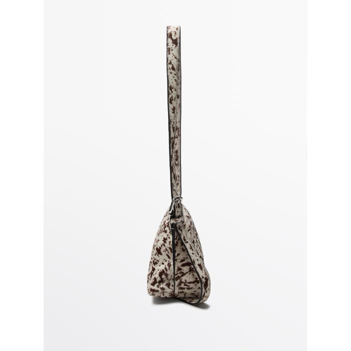 Animal print mini leather handbag цвет: Белый