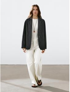 Loose-Fit Denim Blazer цвет: Черный