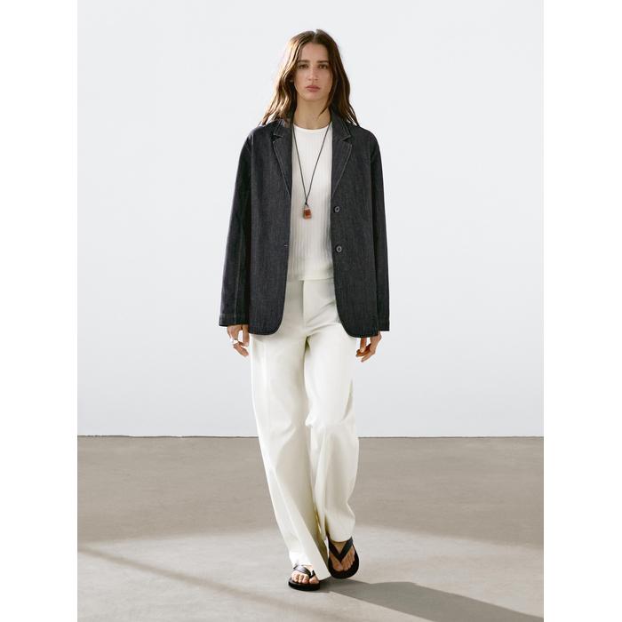 Loose-Fit Denim Blazer цвет: Черный