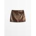 Nappa leather mini skirt цвет: Коричневый