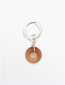Hoop earrings with stone цвет: Горчично-желтый
