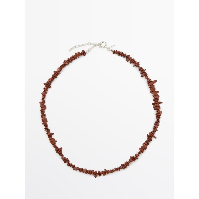 Stone necklace цвет: Гранатовый