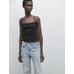 Knitted top with lace straps цвет: Черный