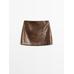 Nappa leather mini skirt цвет: Коричневый