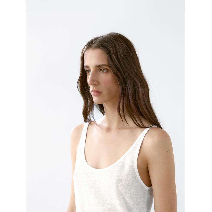 100% linen tank top цвет: Натуральный, кремовый