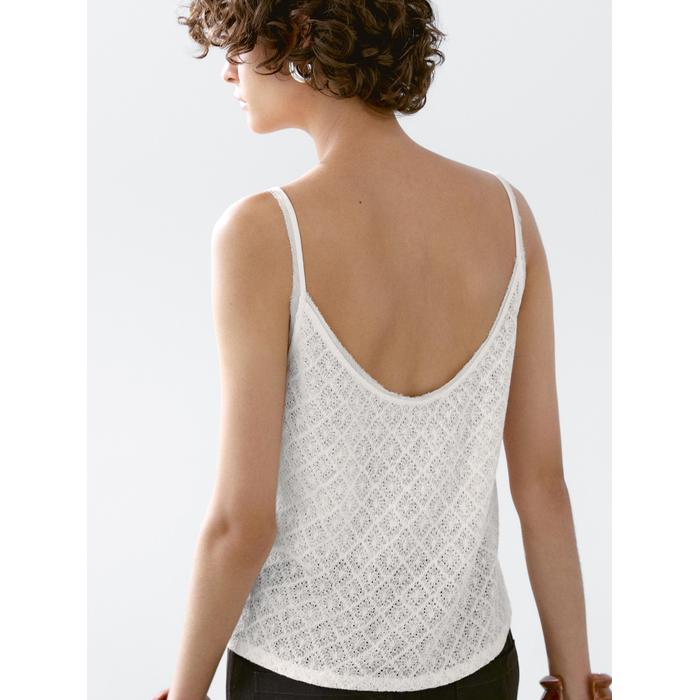 Top with openwork straps and linen цвет: Натуральный, кремовый