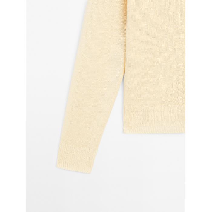Long sleeve knitted jumper 100% linen цвет: Желтый